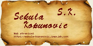 Sekula Kopunović vizit kartica